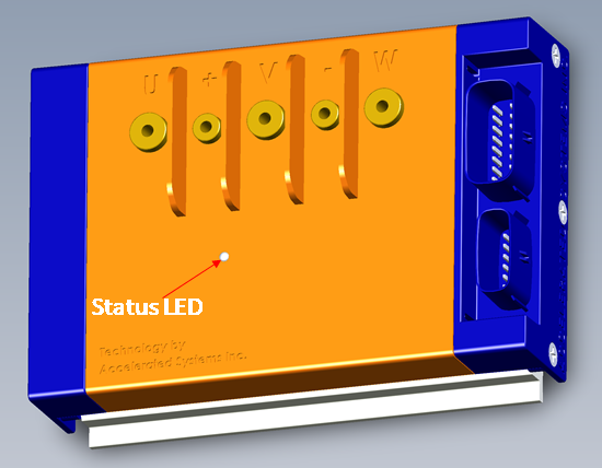 High-power status LED location