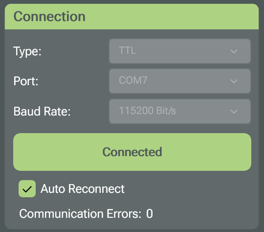 BACDoor®3 Connection view showing Connected