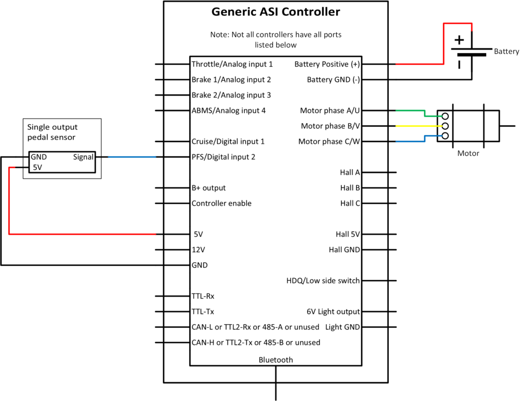 Wiring for single-output pedal cadence sensor