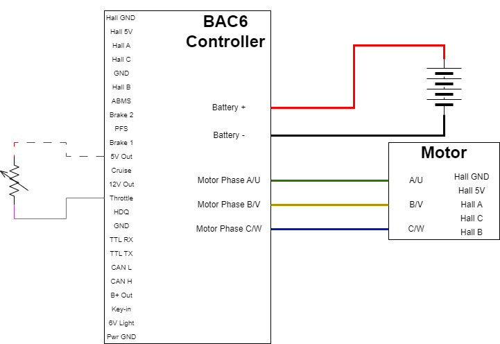 PTC thermistor wiring to Throttle for motor temperature